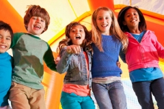Children in bounce house
